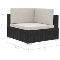 Thumbnail for 4-tlg. Garten-Sofagarnitur mit Auflagen Poly Rattan Schwarz