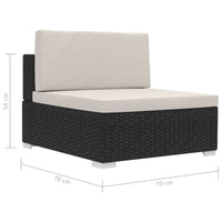 Thumbnail for 4-tlg. Garten-Sofagarnitur mit Auflagen Poly Rattan Schwarz