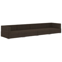 Thumbnail for 4-tlg. Garten-Sofagarnitur mit Auflagen Poly Rattan Braun