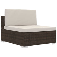 Thumbnail for 4-tlg. Garten-Sofagarnitur mit Auflagen Poly Rattan Braun