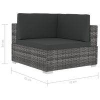 Thumbnail for 4-tlg. Garten-Sofagarnitur mit Auflagen Poly Rattan Grau
