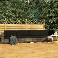 Thumbnail for 4-tlg. Garten-Sofagarnitur mit Auflagen Poly Rattan Grau