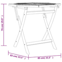 Thumbnail for Klappbarer Gartentisch 85x85x76 cm Teak Massivholz
