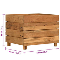 Thumbnail for Hochbeet 50x40x38 cm Teak Altholz und Stahl