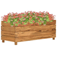 Thumbnail for Hochbeet 100x40x38 cm Teak Altholz und Stahl