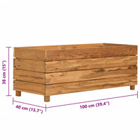 Thumbnail for Hochbeet 100x40x38 cm Teak Altholz und Stahl