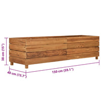 Thumbnail for Hochbeet 150x40x38 cm Teak Altholz und Stahl