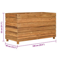 Thumbnail for Hochbeet 100x40x55 cm Teak Altholz und Stahl