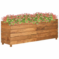 Thumbnail for Hochbeet 150x40x55 cm Teak Altholz und Stahl