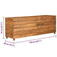 Thumbnail for Hochbeet 150x40x55 cm Teak Altholz und Stahl