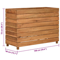 Thumbnail for Hochbeet 100x40x72 cm Teak Altholz und Stahl