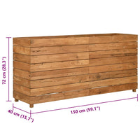 Thumbnail for Hochbeet 150x40x72 cm Teak Altholz und Stahl