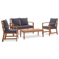 Thumbnail for Garten-Lounge-Set mit Auflagen 4-tlg. Massivholz Akazie