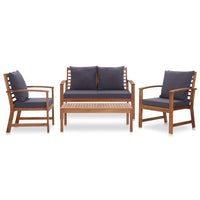 Thumbnail for Garten-Lounge-Set mit Auflagen 4-tlg. Massivholz Akazie