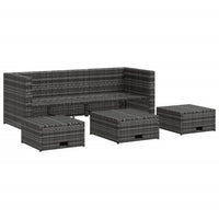 Thumbnail for 4-tlg. Garten-Lounge-Set mit Auflagen Poly Rattan Grau