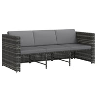Thumbnail for 4-tlg. Garten-Lounge-Set mit Auflagen Poly Rattan Grau