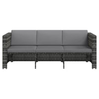 Thumbnail for 4-tlg. Garten-Lounge-Set mit Auflagen Poly Rattan Grau