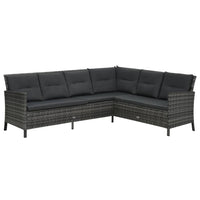 Thumbnail for 4-tlg. Garten-Lounge-Set mit Kissen Poly Rattan Grau