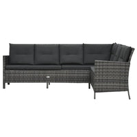 Thumbnail for 4-tlg. Garten-Lounge-Set mit Kissen Poly Rattan Grau