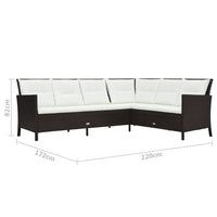 Thumbnail for 3-tlg. Garten-Lounge-Set mit Auflagen Poly Rattan Braun