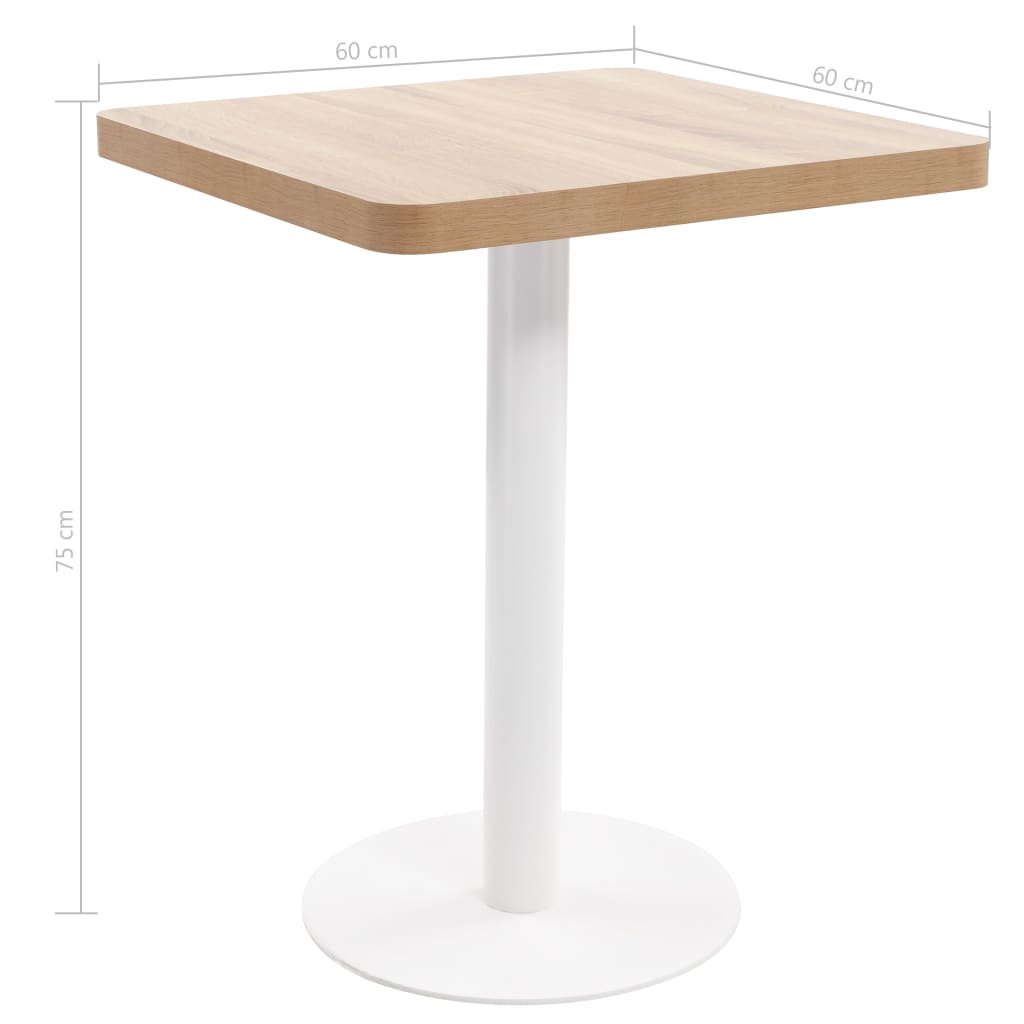 Bistrotisch Hellbraun 60x60 cm MDF