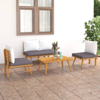 Thumbnail for 4-tlg. Garten-Lounge-Set mit Auflagen Massivholz Akazie