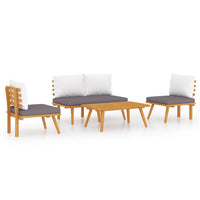 Thumbnail for 4-tlg. Garten-Lounge-Set mit Auflagen Massivholz Akazie