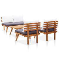 Thumbnail for 4-tlg. Garten-Lounge-Set mit Auflagen Massivholz Akazie