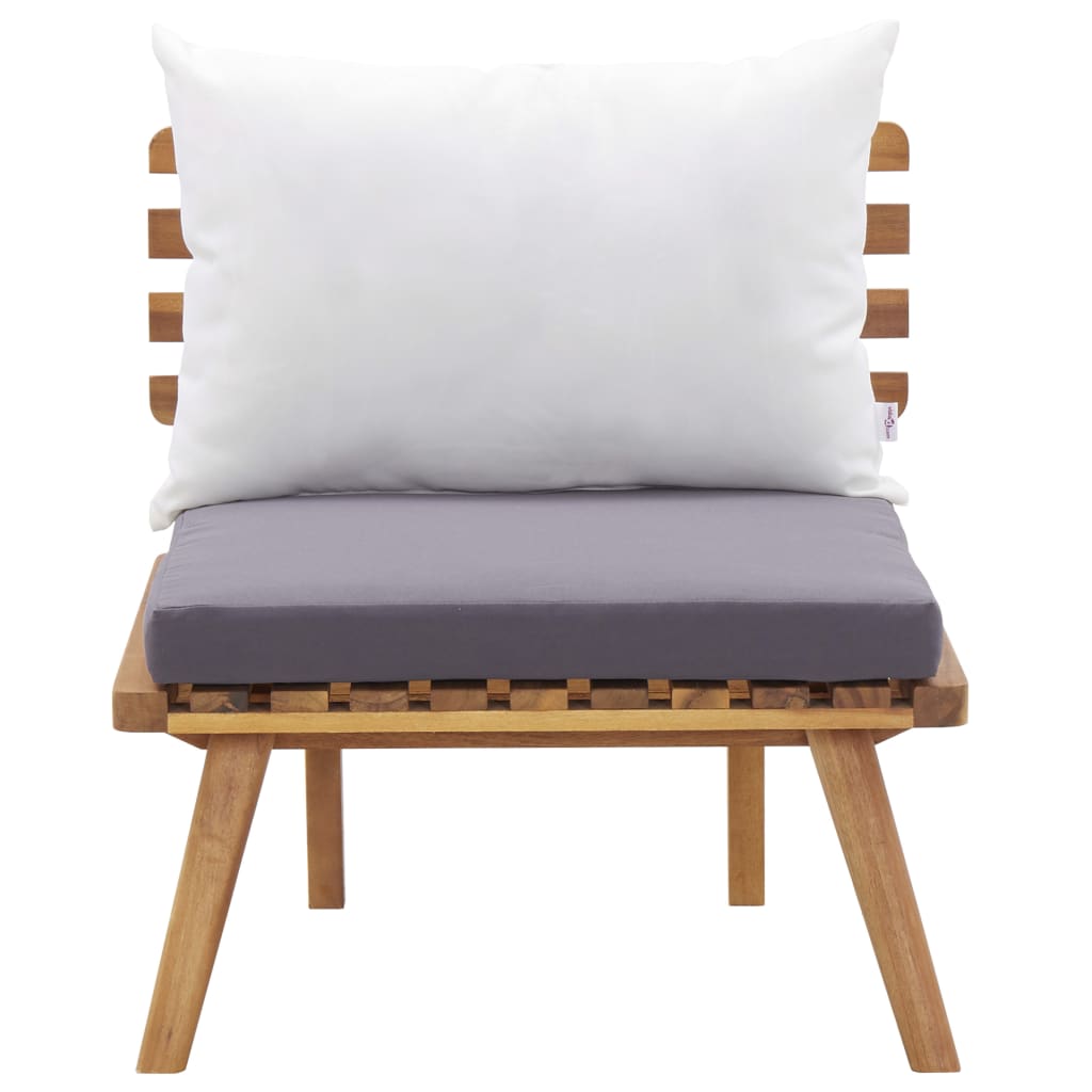4-tlg. Garten-Lounge-Set mit Auflagen Massivholz Akazie