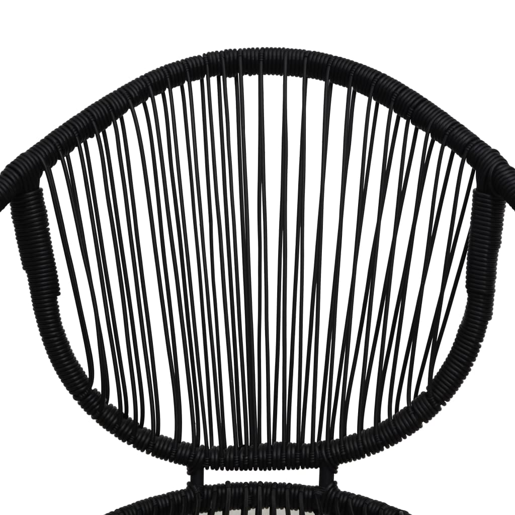 3-tlg. Bistro-Set PVC Rattan Schwarz