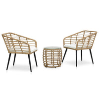 Thumbnail for 3-tlg. Bistro-Set Poly Rattan Eiche