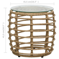Thumbnail for 3-tlg. Bistro-Set Poly Rattan Eiche