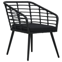 Thumbnail for 3-tlg. Bistro-Set Poly Rattan Schwarz