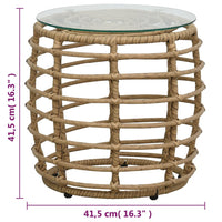 Thumbnail for 3-tlg. Bistro-Set Poly Rattan Eiche