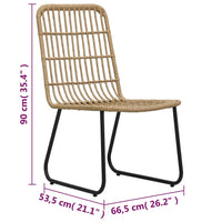 Thumbnail for 3-tlg. Bistro-Set Poly Rattan Eiche