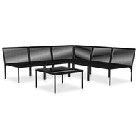 Thumbnail for 6-tlg. Garten-Lounge-Set mit Auflagen Schwarz PVC