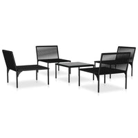 Thumbnail for 5-tlg. Garten-Lounge-Set mit Auflagen Schwarz PVC