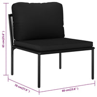 Thumbnail for 5-tlg. Garten-Lounge-Set mit Auflagen Schwarz PVC