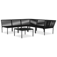 Thumbnail for 6-tlg. Garten-Lounge-Set mit Auflagen Schwarz PVC