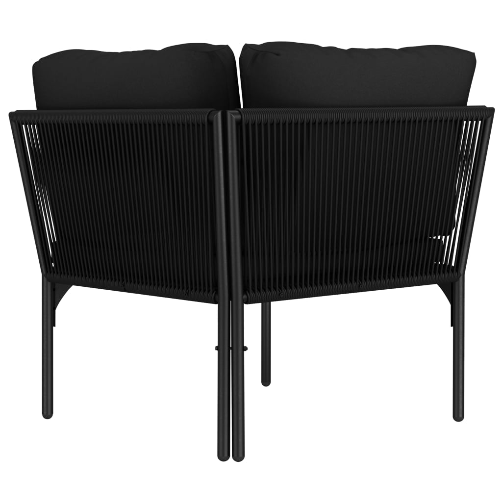 6-tlg. Garten-Lounge-Set mit Auflagen Schwarz PVC