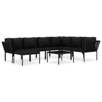 Thumbnail for 8-tlg. Garten-Lounge-Set mit Auflagen Schwarz PVC