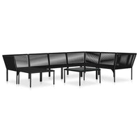 Thumbnail for 8-tlg. Garten-Lounge-Set mit Auflagen Schwarz PVC