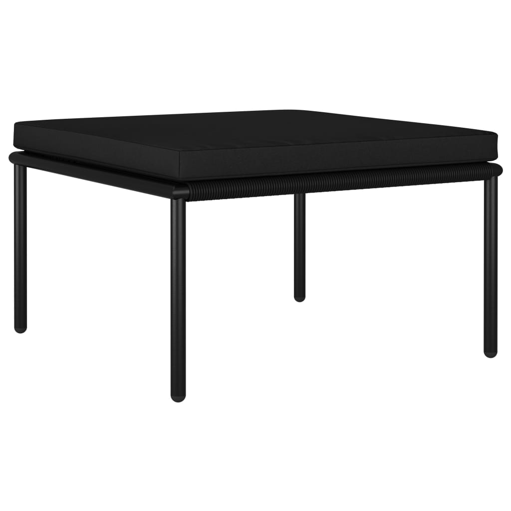 3-tlg. Garten-Lounge-Set mit Auflagen Schwarz PVC