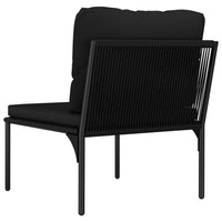 Thumbnail for 3-tlg. Garten-Lounge-Set mit Auflagen Schwarz PVC
