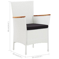 Thumbnail for 9-tlg. Garten-Essgruppe Poly Rattan Weiß