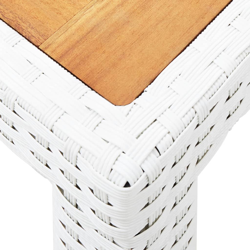 9-tlg. Garten-Essgruppe Poly Rattan Weiß