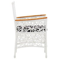 Thumbnail for 5-tlg. Garten-Essgruppe Poly Rattan Weiß