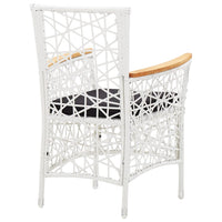 Thumbnail for 5-tlg. Garten-Essgruppe Poly Rattan Weiß