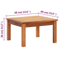 Thumbnail for Garten-Couchtisch 60x60x36 cm Massivholz Akazie