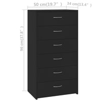 Thumbnail for Sideboard mit 6 Schubladen Schwarz 50x34x96 cm Holzwerkstoff